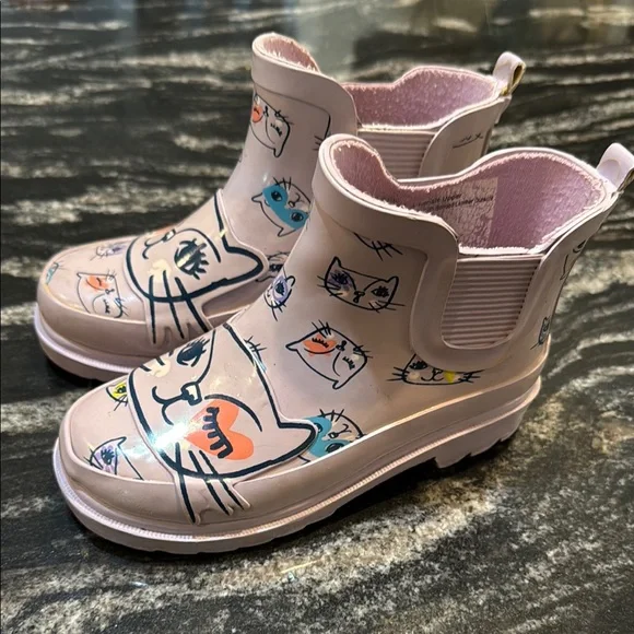 Cat & Jack Target Kids Cat Print Pink Rain Boots - Picture 5 of 12